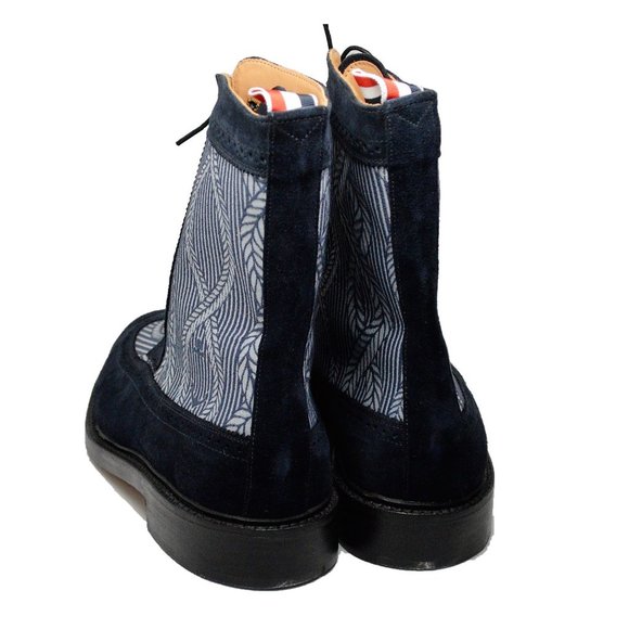 Thom Browne Wingtip Blue Suede Anchor Boots SZ 12 - Picture 5 of 9